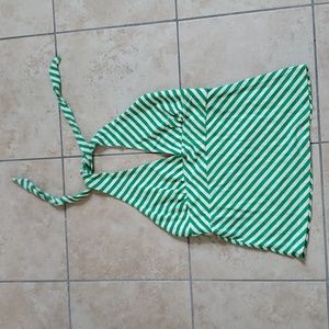 Banana Republic Strapless Neck String Striped Green White Sleeveless Top sz M